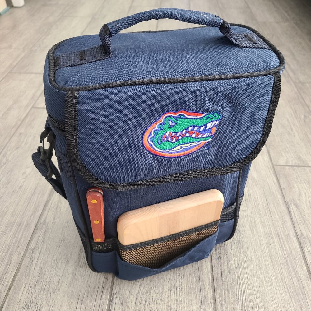 Picnic Time Florida Gators Insulated Wine Tote with Cutting Board & Knife Set